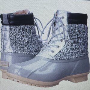 SAM EDELMAN CALDWELL TWEED DUCK BOOTS - SZ 7